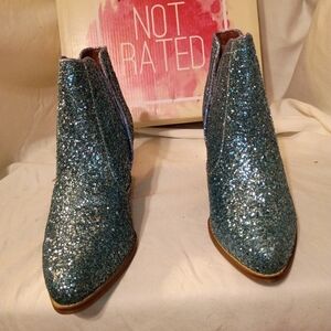 Not Rated Women's Glitter Ankle Boots - Blue